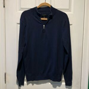 14th and Union navy blue 1/4 zip men’s sweater cashmere blend small/medium